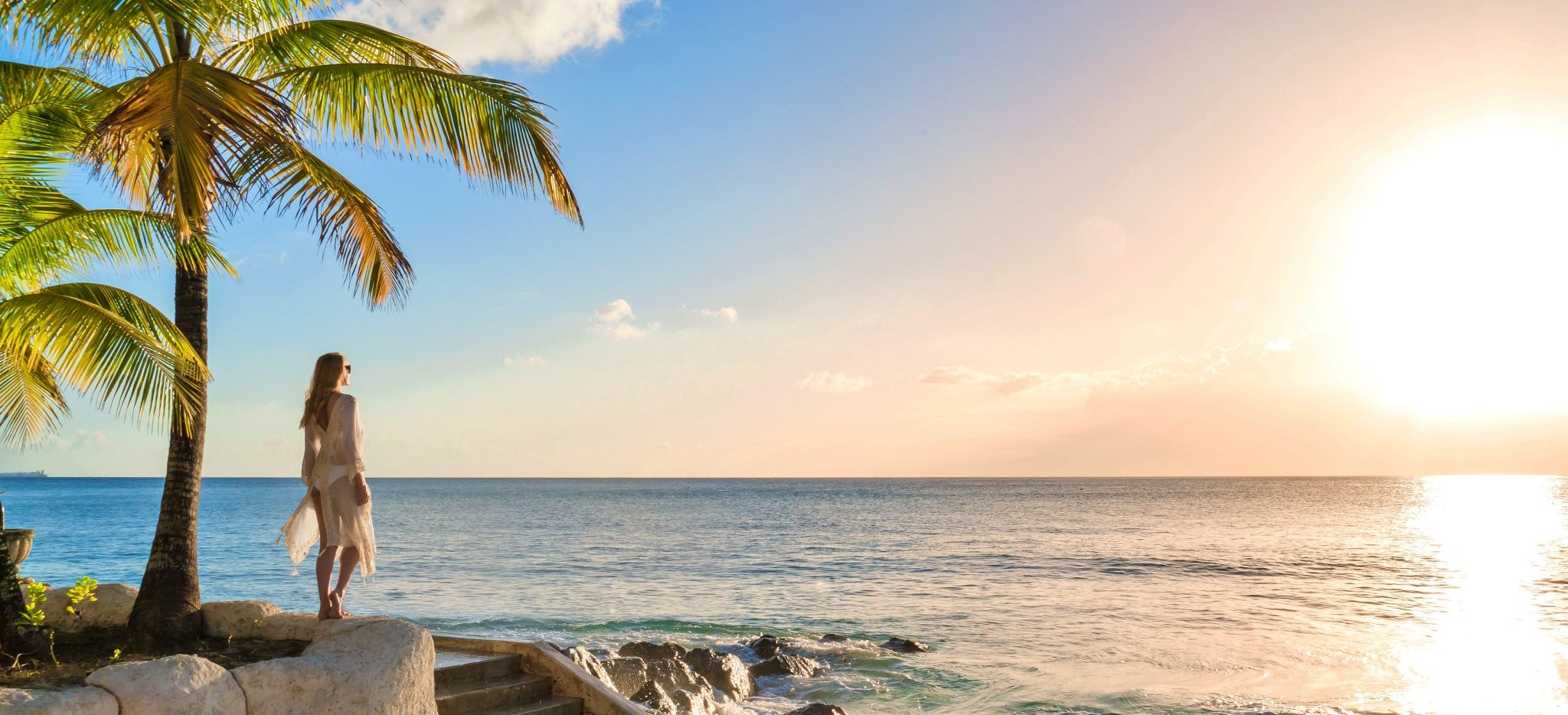 Der Sonnenuntergang vor dem Hotel "Coral Reef Club Barbados"