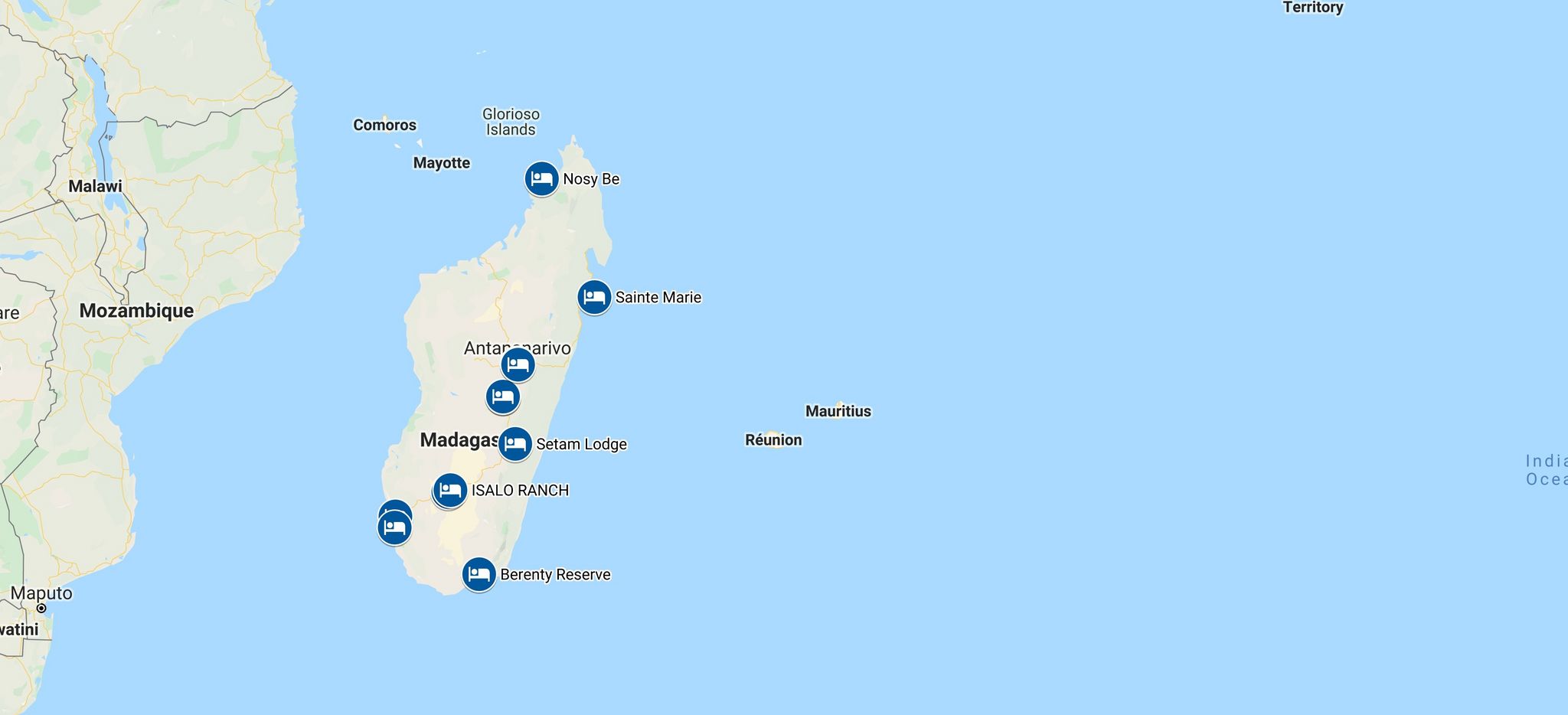 Karte der Beispiel-Rundreise "Madagaskar Tailor-Made" von Trauminsel Reisen