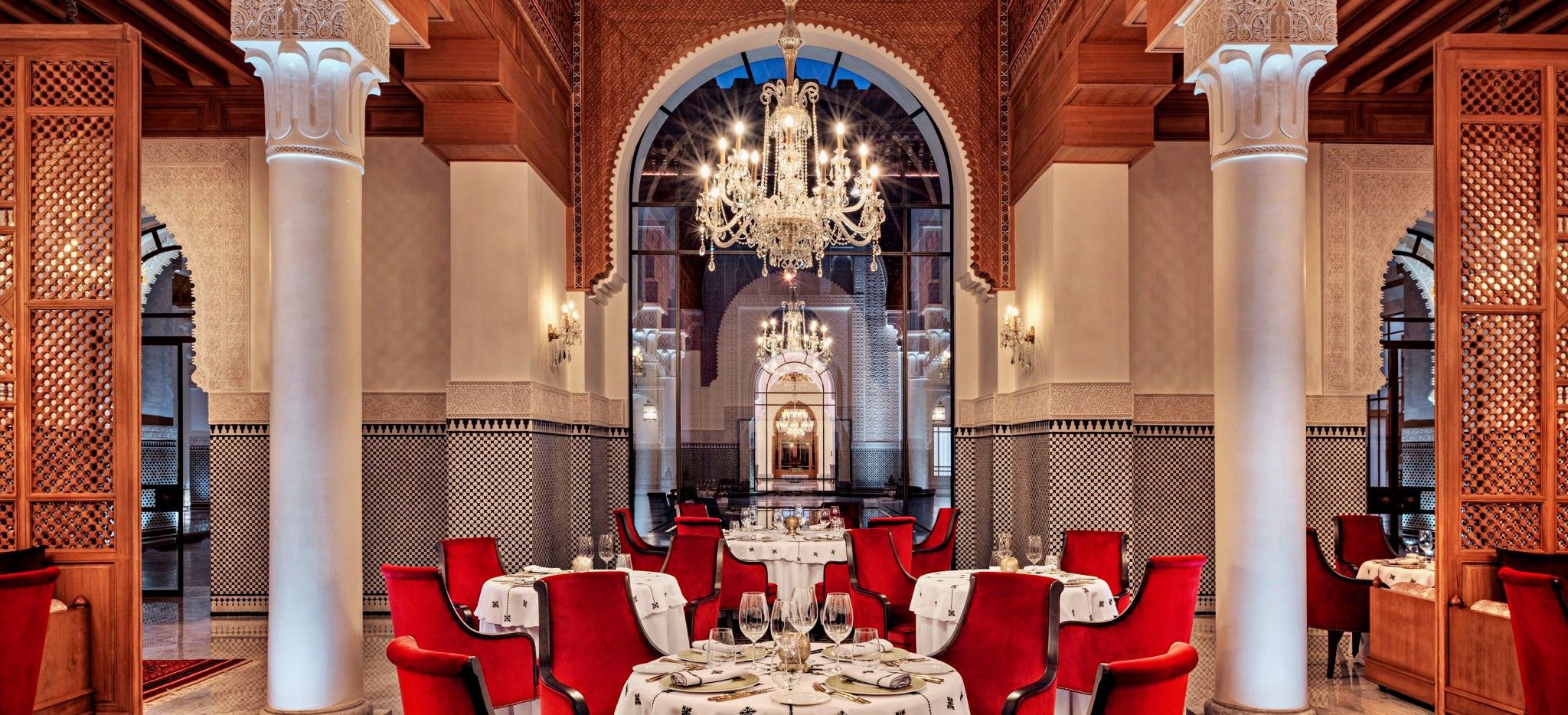 Das Restaurant Siniman im Hotel Oberoi Marrakech, Marokko