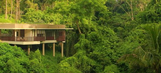 Villa des Hotels Alila Ubub von tropischem Grün eingerahmt